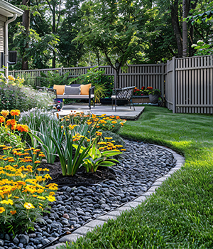 Professional landscape installation by Northlake Landscapes in Lake Norman area