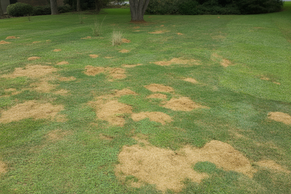 Clean residential landscape with grass and shrubs by Northlake Landscapes Mooresville NC